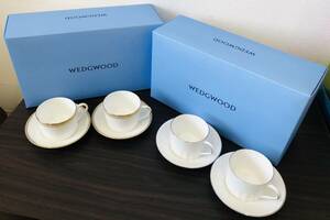 #6732【未使用＆美品】WEDG WOOD ウェッジウッド コロシアム＆ヴェラウォン　ペアカップ　ソーサー コーヒーカップ ティーカップ 2客×2