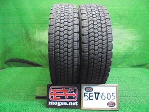 5EV605AF4 ) 送料無料 地山 残溝約17mm 265/60R22.5 143/140J Dunlop SP050 22.5Inch StudlessTires2本set 202008製 TB