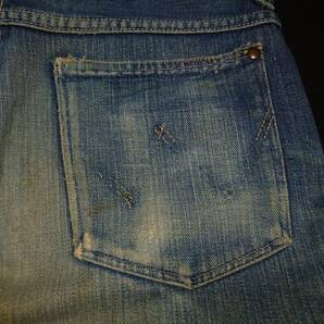 40s 当時物 内巻き wrangler ラングラー デニムパンツ 11MW w32L30 検.LEVI'S 501 505 66前期 リーバイス ビッグ E XX 赤耳 Lee ビンテージの画像10