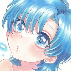 同人 手描きイラスト セーラーマーキュリー 水野亜美 A6の画像1