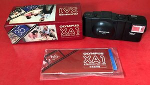 【歴史ある写真館からの掘り出し物】 未使用　OLYMPUS　オリンパス　XA1 & Electronic Flash A9M　D・ZUIKO 35mm 1:4　展示品　(箱説付き)