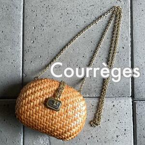 [Courreges Paris Courreges ] chain rattan basket shoulder bag pochette 