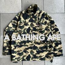 初期 90s NIGO【A BATHING APE アベイシング エイプ】1stカモフラージュ サル迷彩 2way ナイロン ジャケット M BAPE_画像1