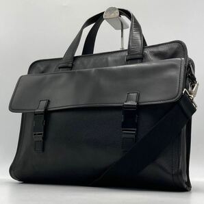 1円~[極美品] Z ZEGNA ゼニア 2way メンズ ビジネスバッグ ブリーフケース ショルダーバッグ 斜め掛け オールレザー 本革 A4/PC可 通勤 黒の画像1