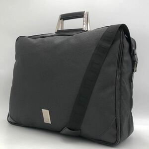 1円 極美品 dunhill ダンヒル 2way サイドカー メンズ ビジネスバッグ ボストンバッグ 斜め掛け ●レザー 大容量 通勤 旅行 ゴルフ 黒系