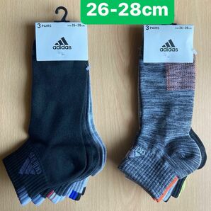 adidas アディダス 靴下 メンズソックス 26-28cm 6足組 