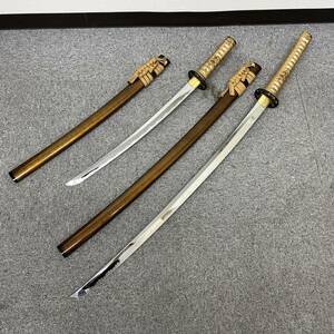 B018-T8-1292 模造刀 模擬刀 刀剣 武具 鞘 拵 長刀 全長約100cm 刃渡約70cm 短刀 脇差 全長約65cm 刃渡約45cm