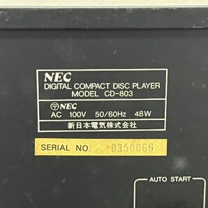 C050-M15-6328 NEC エヌイーシー CD-803 コンパクトディスクプレーヤー CDデッキ オーディオ機器 通電確認済み ①の画像7