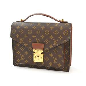 Y.AW 1円スタート LOUIS VUITTON ルイヴィトン モンソー ハンドバッグ ショルダーバッグ 2Way モノグラム ブラウン レディース