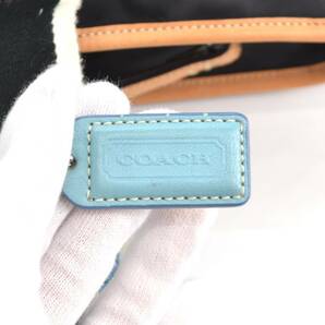 Y.Sp 1円スタート COACH コーチ トートバッグ 1894 ハンド バッグ ブラック マルチカラー ナイロン×レザーの画像7