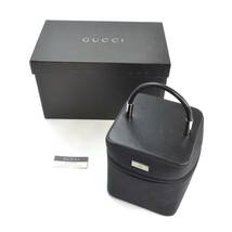 Y.SWw 1円スタート GUCCI グッチ バニティバッグ ポーチ ハンドバッグ ブラック シルバー金具 レディース 箱付き_画像10