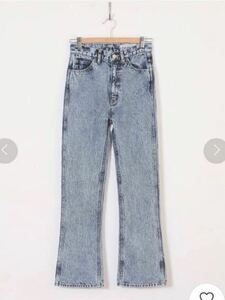 おしゃれholiday DENIM HIGH WAIST SKINNY FLAREハイウエストスキニーフレアデニムパンツS~Mサイズ ジーンズ ホリデイ スリット ケミカル