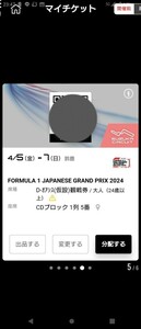 F1 2024 鈴鹿サーキット Eチケット D-オアシス