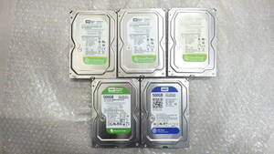 Western Digital 3.5インチHDD　ハードディスク　WD5000AVCS　WD5000AAVS　WD5000AAKX　500GB　SATA　5個セット　中古動作品