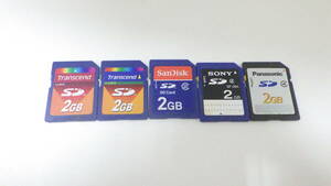 Panasonic　SanDisk　Transcend　SDカード　2GB　5枚セット　中古動作品　②