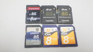 Transcend TOSHIBA etc. SDHC card 8GB 6 pieces set used operation goods 