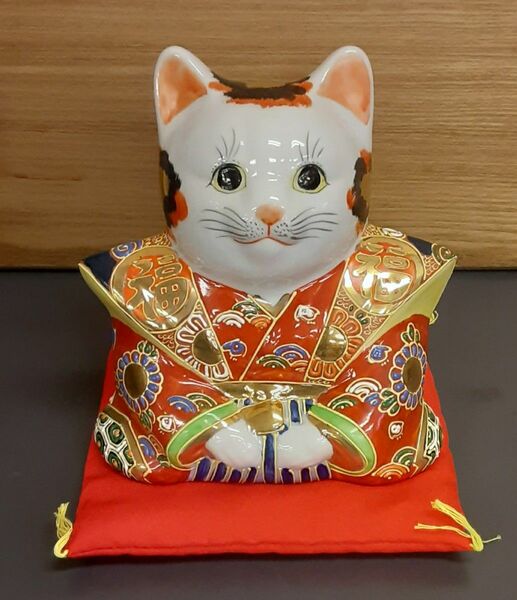 九谷焼招き猫　福助猫