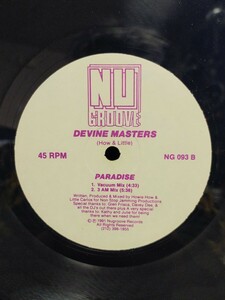 DEVINE MASTERS - PARADISE / CAUSE I NEED YOU【12inch】1991' Us Original / Underground House