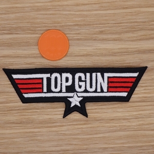 【Ｍサイズ】アイロンワッペン NO.1970 ＴＯＰＧＵＮ トップガン ミリタリー 戦闘機 米軍 空軍 エアーフォース 【郵便定形】