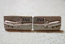 540 ANA 全日本空輸 全日空 シルバー カフス ヴィンテージ アクセサリー SILVER刻印 アンティーク メンズ スーツ 冠婚葬祭 装飾品_画像1