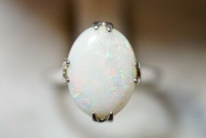 755 天然オパール リング 指輪 ヴィンテージ アクセサリー SILVER刻印 アンティーク opal 宝石 天然石 カラーストーン 装飾品