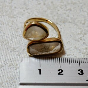 749 天然ルチルクォーツ リング 指輪 ヴィンテージ アクセサリー アンティーク 天然石 色石 宝石 カラーストーン 装飾品の画像4