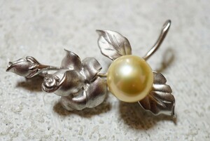 674 本真珠 パール ペンダント ブローチ ヴィンテージ アクセサリー SILVER刻印 冠婚葬祭 ネックレス 2way 装飾品