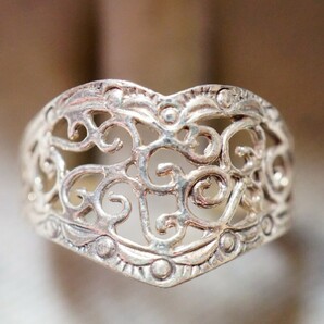 869 海外製 シルバー リング 指輪 ヴィンテージ アクセサリー SILVER 925刻印 アンティーク シルバージュエリー 装飾品の画像1