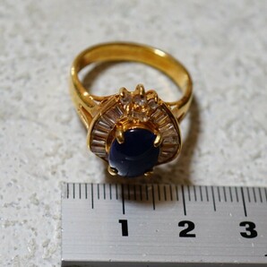 930 リンデンスターサファイア ゴールドカラー リング 指輪 ヴィンテージ アクセサリー アンティーク 色石 宝石 カラーストーン 装飾品の画像4