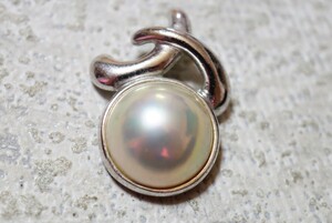 1092 TASAKI/田崎真珠 マベパール ペンダント ヴィンテージ アクセサリー 刻印 ブランド 本真珠 パール マベ貝 半円真珠 ネックレス