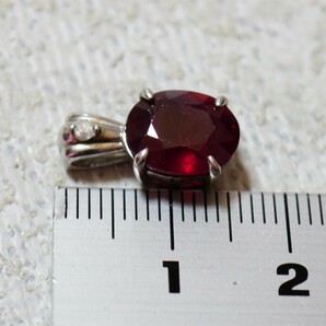 1183 ルビー 天然ダイヤモンド ペンダント ネックレス ヴィンテージ アクセサリー SILVER 925刻印 アンティーク 天然石 宝石 色石の画像6