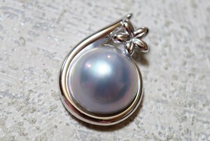 1400 TASAKI/ Tasaki Shinju mabe pearl pendant Vintage accessory stamp brand book@ pearl pearl mabe. half jpy pearl necklace 