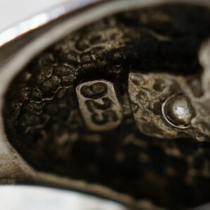 1665 海外製 シェル 貝 ジルコニア シルバー リング 指輪 ヴィンテージ アクセサリー SILVER 925刻印 アンティーク シルバージュエリーの画像6