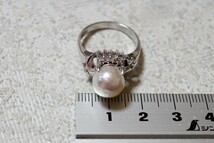 1655 本真珠 パール リング 指輪 ヴィンテージ アクセサリー SILVER刻印 アンティーク 冠婚葬祭 装飾品_画像5