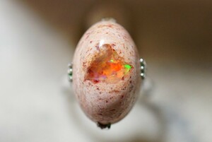 1650 天然カンテラオパール リング 指輪 ヴィンテージ アクセサリー アンティーク opal 宝石 天然石 カラーストーン 装飾品