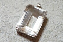 1563 天然水晶 ペンダント ネックレス ヴィンテージ アクセサリー SILVER刻印 アンティーク 天然石 宝石 色石 カラーストーン 装飾品_画像1