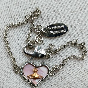 〇Vivienne Westwood ペトラ オーヴ ハート ブレスレット ラインストーン シルバー ピンク ヴィヴィアンウエストウッド アクセサリーの画像2