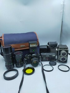 □カメラまとめ「PENTAX SUPER A」「OLYMPUS AF-1」「RICOHFLEX MODEL Ⅶ」一眼レフカメラ フィルムカメラ レンズ ストロボ