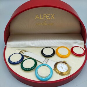 ●ALFEX クォーツ腕時計 アナログ アルフェックス レザーバンド マルチベゼル6種類の画像1