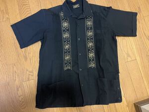 ESTRELLA STANDARD GUAYABERA ( エストレヤ スタンダード グァジャベーラ ) 黒×金　 サイズ38　★ キューバシャツ　ワコマリア weirdo