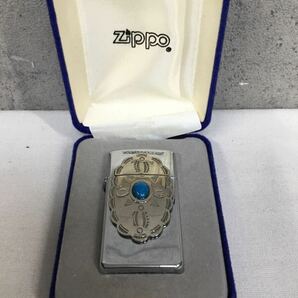 & ZIPPO ジッポ ライター 喫煙具 ターコイズ 02 J USA ジッポー Zippo オイルライター の画像1