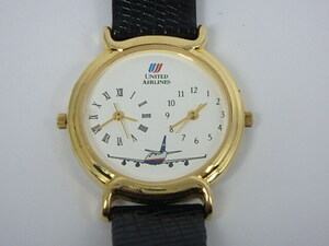 [1178]*UNITED AIRLINES United Airlines wristwatch *** presently immovable. Junk *