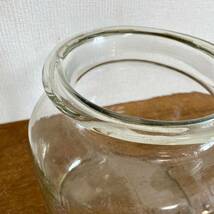 アンティーク　ガラス瓶　蓋付き　高さ約29㎝　/ ガラス製　保存瓶　気泡　硝子　ゆらゆら　昭和レトロ_画像4