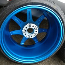 ワーク【2本のみ】 18インチ ホイール WORK エモーション EMOTION T7R 18×9.5J PCD114.3 +30 キャンディブルー おまけタイヤ付き ドリケツ_画像7