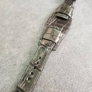 20mm 本物 クロコダイル BUND 時計ベルト 裏側防水 半艶ブラック 2 genuine crocodile leatherの画像1