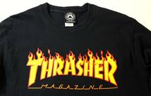 GILDAN社◆THRASHER スラッシャー◆長袖 スケートボード ファイヤーロゴ Tシャツ ロンT：M _画像5