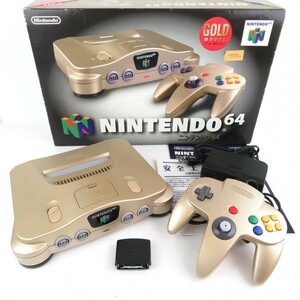  nintendo NINTENDO64 Gold model body NUS-001 controller NUS-005 AC adapter owner manual Terminator pack out box attaching 0505-065