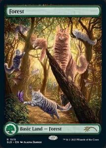 MTG【Foil】(1515)■フルアート■《森/Forest》[SLD] - Raining Cats and Dogs - 在庫に数枚あり