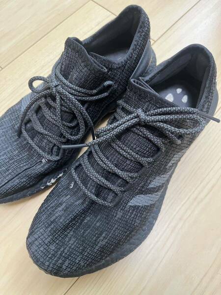 【 美中古品 】 adidas pure boost アディダス ピュア ブースト 27.5 ブラック マラソン ランニング puma nike
