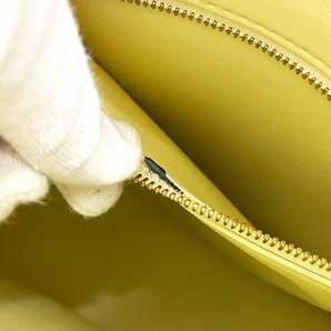 LOUIS VUITTON ルイヴィトン M91055 ヒューストン モノグラム ヴェルニ ライムイエロー ゴールド金具 ハンドバッグ トートバッグ 保存袋有の画像8
